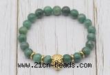 CGB7381 8mm African jade bracelet with tiger head for men or women