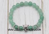 CGB7385 8mm green aventurine bracelet with leopard head for men or women