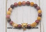 CGB7398 8mm mookaite bracelet with leopard head for men or women