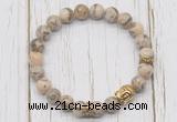 CGB7400 8mm feldspar bracelet with buddha for men or women