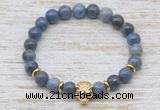 CGB7417 8mm dumortierite bracelet with tiger head for men or women