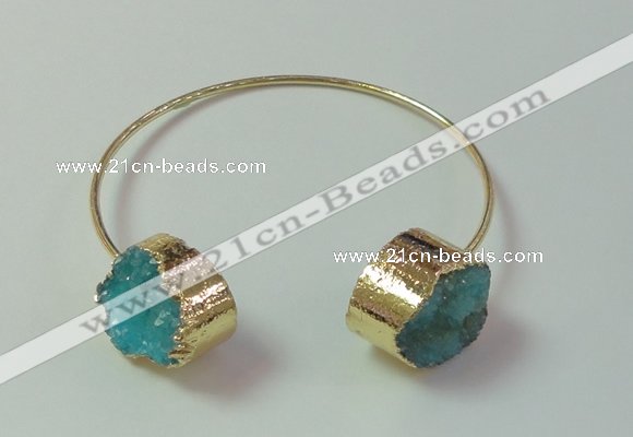 CGB744 20mm coin druzy agate gemstone bangles wholesale