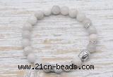 CGB7455 8mm white crazy lace agate bracelet with buddha for men or women