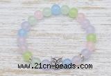 CGB7473 8mm colorful candy jade bracelet with owl head for men or women