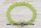 CGB7482 8mm candy jade bracelet with leopard head for men or women