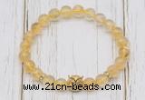 CGB7497 8mm citrine bracelet with owl head for men or women