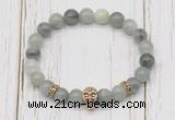 CGB7504 8mm seaweed quartz bracelet with skull for men or women