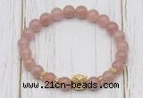 CGB7506 8mm strawberry quartz bracelet with owl head for men or women