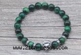 CGB7525 8mm green tiger eye bracelet with lion head for men or women