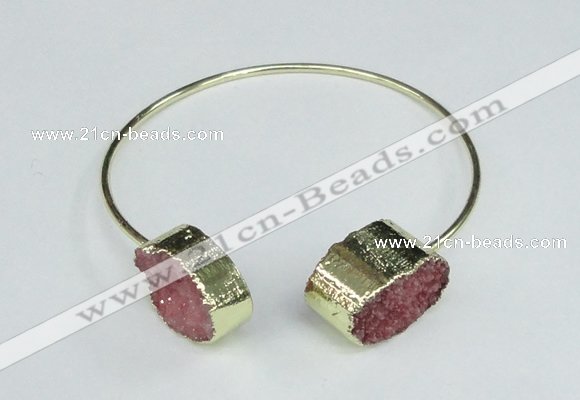 CGB755 13*18mm - 15*20mm oval druzy agate gemstone bangles