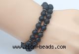 CGB7654 8mm black lava & matte black onyx mala stretchy bracelets
