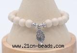 CGB7750 8mm white fossil jasper bead with luckly charm bracelets