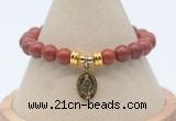 CGB7752 8mm red jaspe bead with luckly charm bracelets