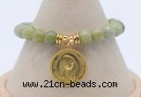 CGB7779 8mm China jade bead with luckly charm bracelets