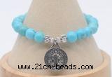 CGB7792 8mm blue howlite bead with luckly charm bracelets