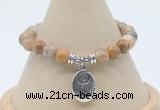 CGB7801 8mm fossil coral bead with luckly charm bracelets