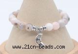 CGB7812 8mm natural pink opal bead with luckly charm bracelets