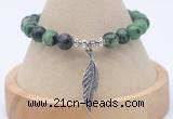 CGB7821 8mm ruby zoisite bead with luckly charm bracelets