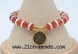 CGB7832 8mm Tibetan agate bead with luckly charm bracelets