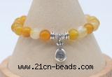 CGB7841 8mm yellow banded agate bead with luckly charm bracelets