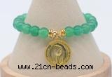 CGB7848 8mm green agate bead with luckly charm bracelets