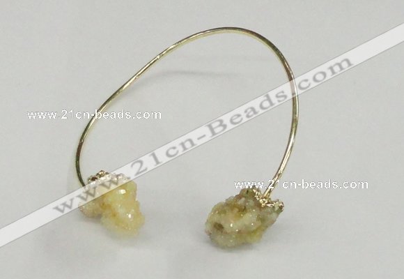 CGB785 13*18mm - 15*20mm nuggets druzy quartz gemstone bangles