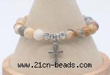 CGB7856 8mm yellow crazy lace agate bead with luckly charm bracelets