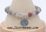 CGB7859 8mm Botswana agate bead with luckly charm bracelets