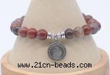 CGB7864 8mm Portuguese agate bead with luckly charm bracelets