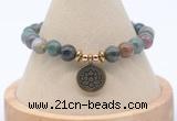 CGB7865 8mm Indian agate bead with luckly charm bracelets