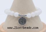 CGB7871 8mm white jade bead with luckly charm bracelets