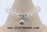 CGB7885 8mm white crystal bead with luckly charm bracelets