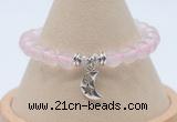 CGB7887 8mm rose quartz bead with luckly charm bracelets