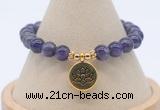 CGB7890 8mm amethyst gemstone bead with luckly charm bracelets