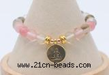 CGB7895 8mm cherry quartz bead with luckly charm bracelets
