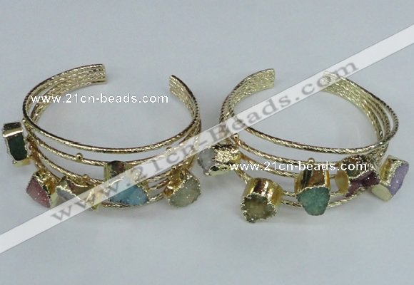 CGB790 12*16mm - 13*18mm freeform druzy agate gemstone bangles