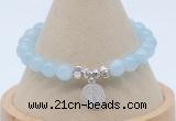 CGB7901 8mm aquamarine gemstone bead with luckly charm bracelets