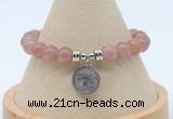 CGB7906 8mm strawberry quartz bead with luckly charm bracelets