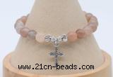 CGB7908 8mm rainbow moonstone bead with luckly charm bracelets