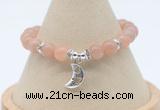 CGB7909 8mm moonstone bead with luckly charm bracelets wholesale