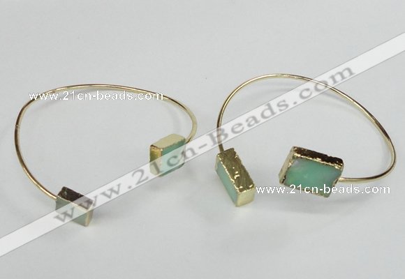 CGB792 8*10mm - 12*16mm rectangle Australia chrysoprase bangles