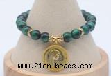 CGB7925 8mm green tiger eye bead with luckly charm bracelets