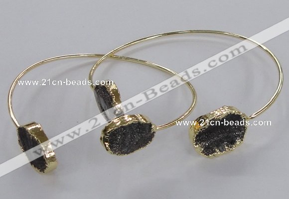 CGB799 13*18mm – 15*20mm oval druzy agate gemstone bangles