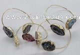 CGB801 13*18mm - 20*25mm freeform druzy agate gemstone bangles