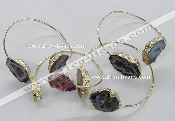 CGB801 13*18mm - 20*25mm freeform druzy agate gemstone bangles