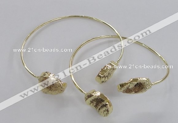 CGB805 13*18mm - 15*20mm oval plated druzy agate gemstone bangles