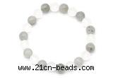 CGB8087 8mm matte white crystal & labradorite beaded stretchy bracelets