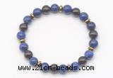 CGB8107 8mm lapis lazuli, garnet & hematite power beads bracelet