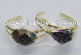 CGB811 25*30mm – 25*35mm freeform plated druzy agate bangles