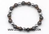 CGB8117 8mm bronzite & hematite power beads bracelet